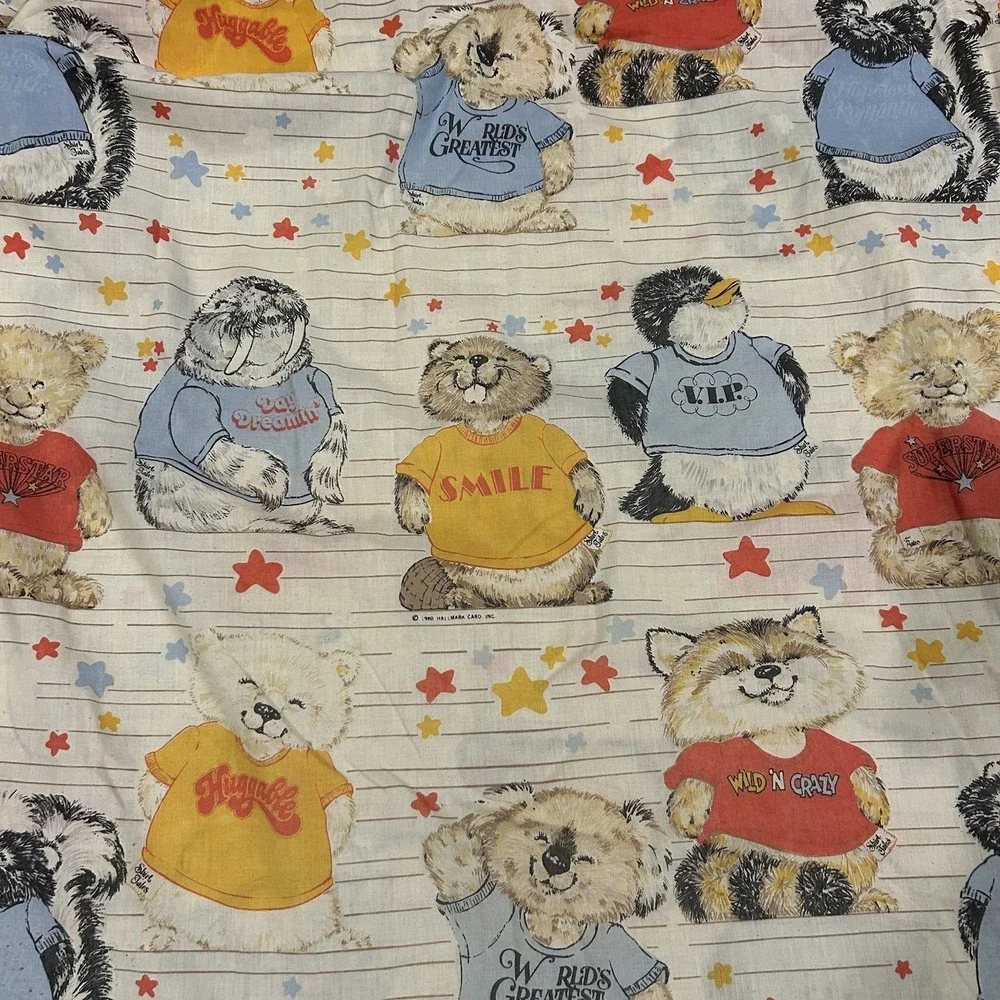 Vintage Shirt Tales‎ Kid Twin Bed Fitted Sheet 1980 Hallmark Brand Dan River